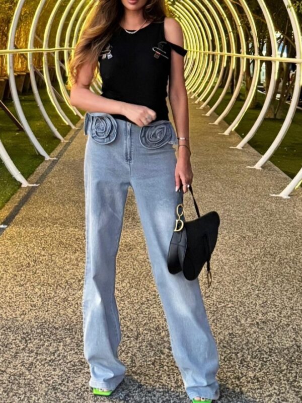 Jeans denim Flower
